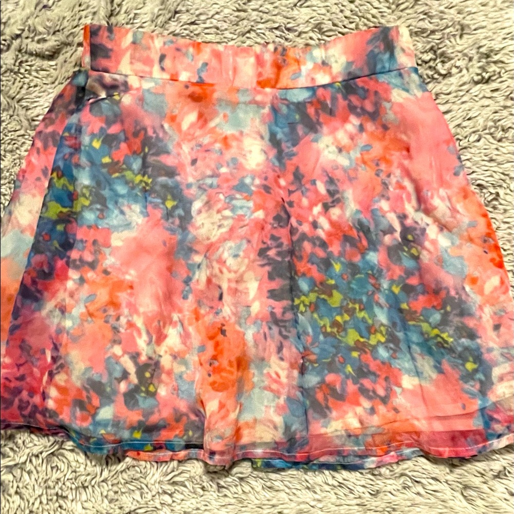 Millau Water Color Printed Mini Flounce Skirt size Small